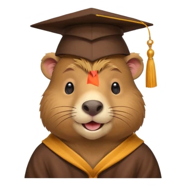capybara wearing graduate cap sticker