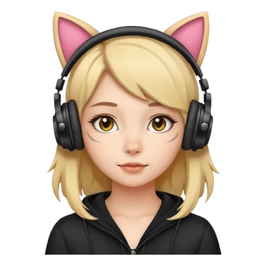 fille avec casque oreille de chat sticker