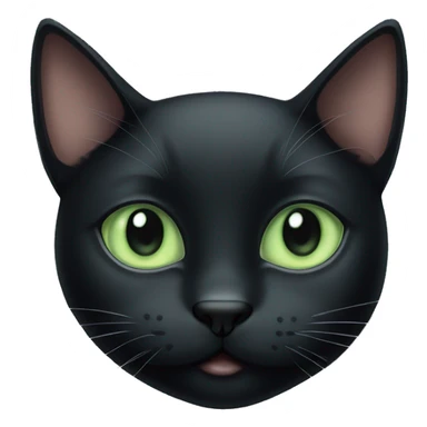 Cute black cat with pale green eyes  sticker