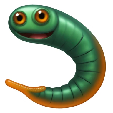 Eight-eyed Dark green and orange medicinal leech with oral suction and caudal suction sticker