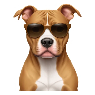 Light brown pitbull with sunglasses sticker