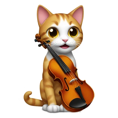 Cat with a violin sticker