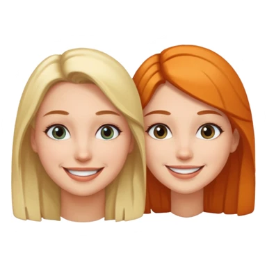 conversation between 2 women, only faces sticker