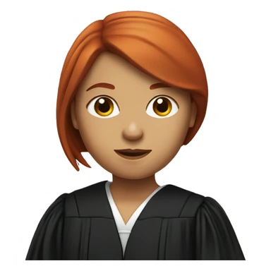 Medium lenght straight red-head girl judge  sticker