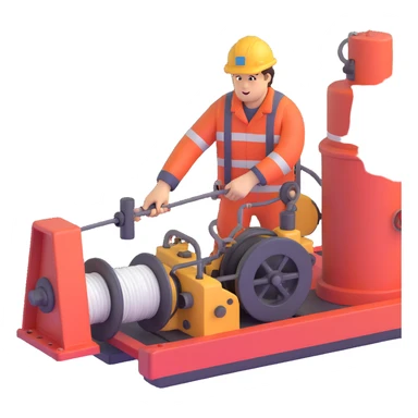 Detailed sequence showing winch operator on ship deck collecting sediment cores and passing to scientists sticker