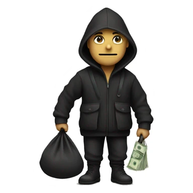 thief with a money bag sticker