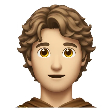 male mage brown hair sticker