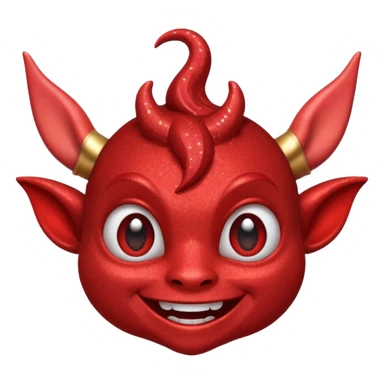 red glitter imp happy sticker
