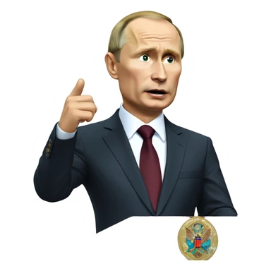 Putin gives a speech on a new node sticker