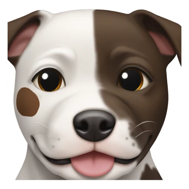 happy White and dark brown Staffie with patch over one side of the face  sticker
