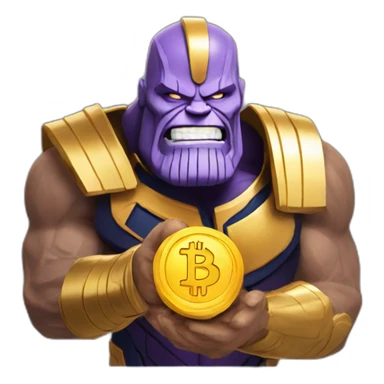 Thanos with bitcoin sticker