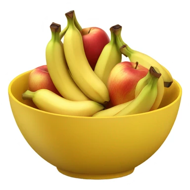 A yellow bowl filled with bananas and apples sticker