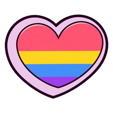 lesbian pride flag heart sticker