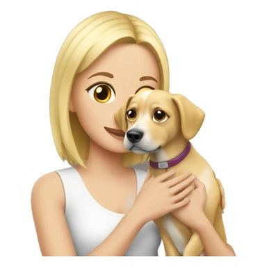 Blonde petting dog sticker