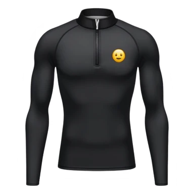 Compression black long sleeve shirt with zippered collar sticker