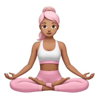 woman ioga white pink sticker