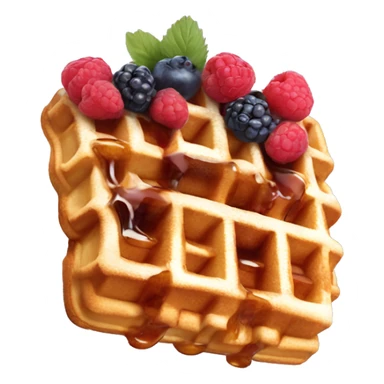 Waffles with fresh berries and syrup  sticker