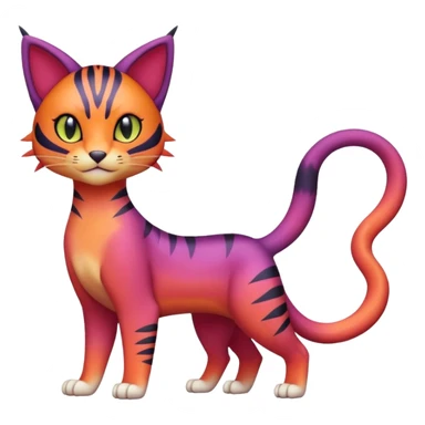 Gradients-colored Liepard-Purrloin-Litten-Sprigatito-Pokémon-fusion-creature (full body) sticker