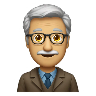 hombre profesor castaño gafas mediana edad sticker