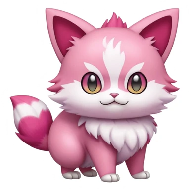 Skitty-Delcatty-Pokémon-Fakémon-hybrid-creature (full body) sticker