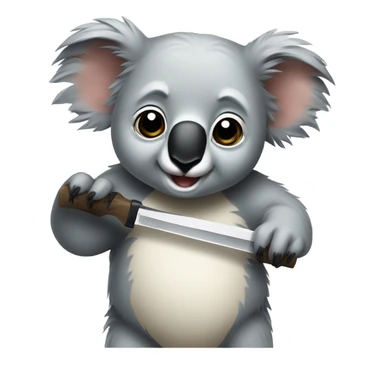 Koala with a knife sticker