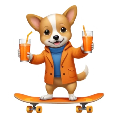 DOG ON A SKATE DRINKING APEROL SPRITZ sticker