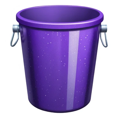 Glitter Purple and Cian  metal rubbish bin sticker