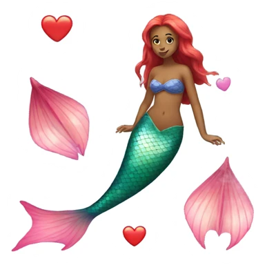 mermaid with a heart shaped fin sticker