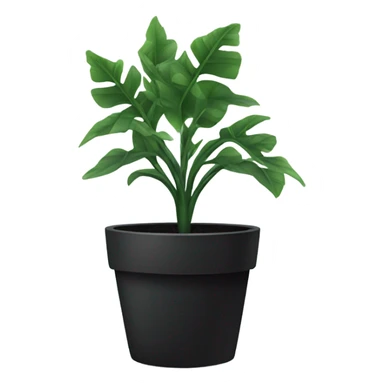 black potted plant sticker