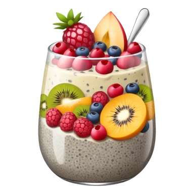 chia seed pudding with fruit toppings sticker