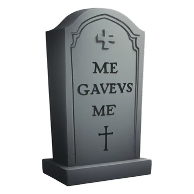 Gravestone that says Me sticker