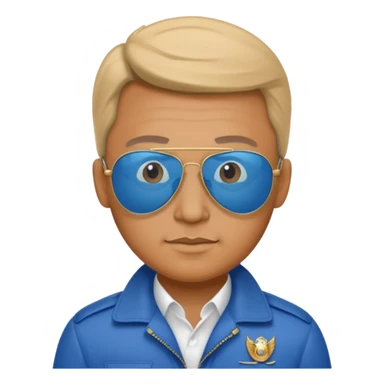 President macros ‘foshur’ wearing blue aviator sunglasses sticker