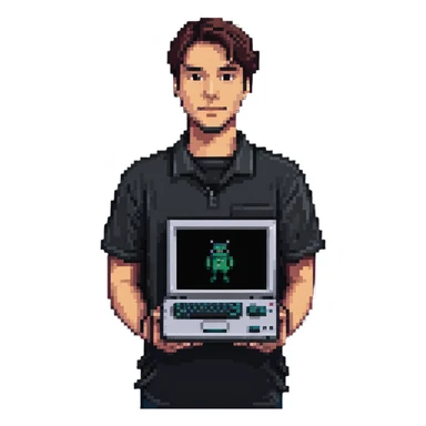 IT support specialist with computer sticker