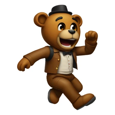 Freddy Fazbear doing a backflip sticker