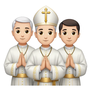 four catholic priests together, each wearing a black soutana, standing side by side sticker