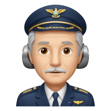 an old airline pilot without mustache sticker