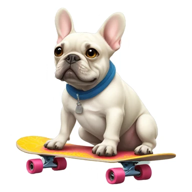 A French bulldog on a skateboard sticker