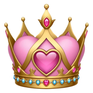 Crown little pink with heart sticker