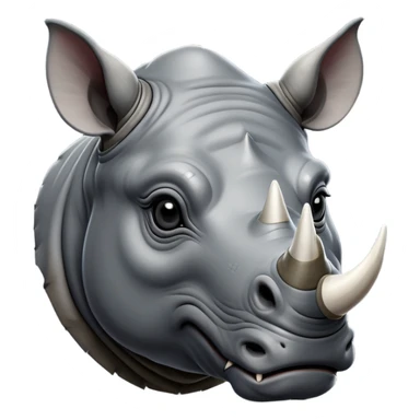 cinematic-noble--rhinoceros-portrait-emoji,slate-grey-hide-poised-and-regal,-with-a-massive,-powerful-build-and-a-thick,--deep-set-soulful-piercing-eyes,-simplified-yet-sharp-and-sophisticated-features,-highly-detailed,-large-black-eyes, white horn sticker