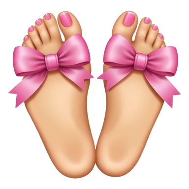 Toes with a bow sticker
