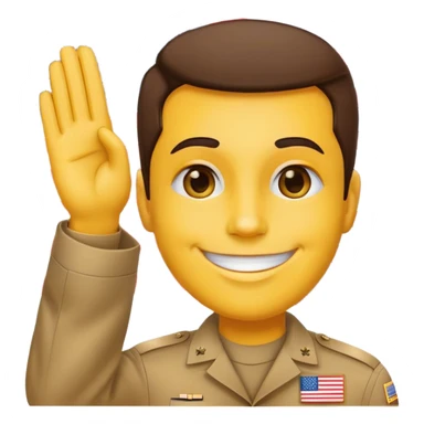 Yellow face saluting with an American flag in the background sticker