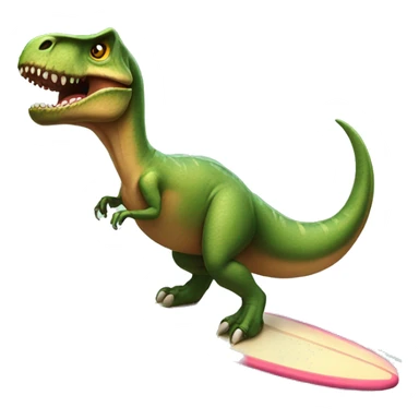 T-rex wearing a tutu on a surfboard  sticker