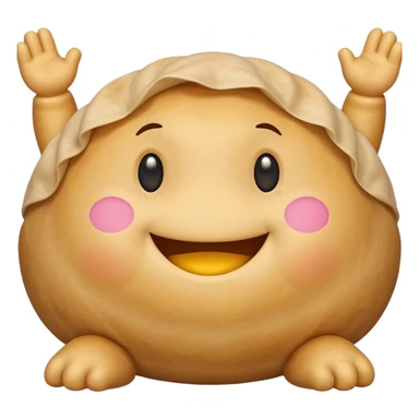dumpling with a smiley face and little arms and legs sticker