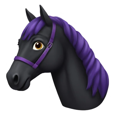 Black horse with eggplant sticker