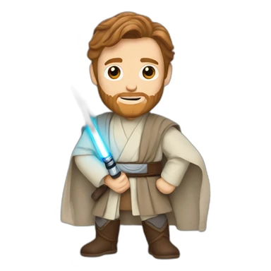 obi wan kenobi with lightsaber sticker