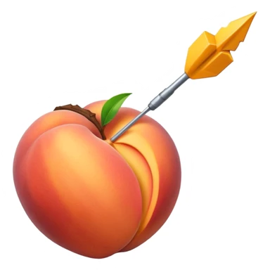 A dart in a peach sticker