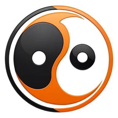 Orange and black ying yang sticker