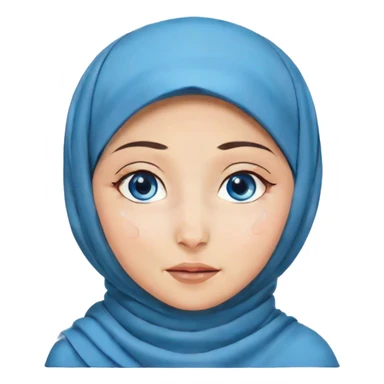 Turkish beautiful finish Konya girl blue eyes with hijab and islamic dress she’s Face with Tears of Joy sticker