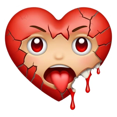 broken heart but face shape that a drooling emoji
 sticker