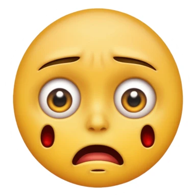 horror emoji face, sweating, eyes darting, anxious and scared sticker